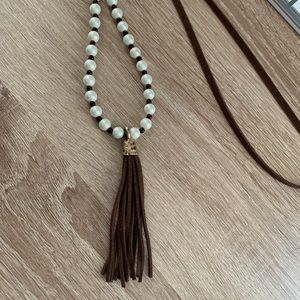 Tassel and Pearl statement necklace